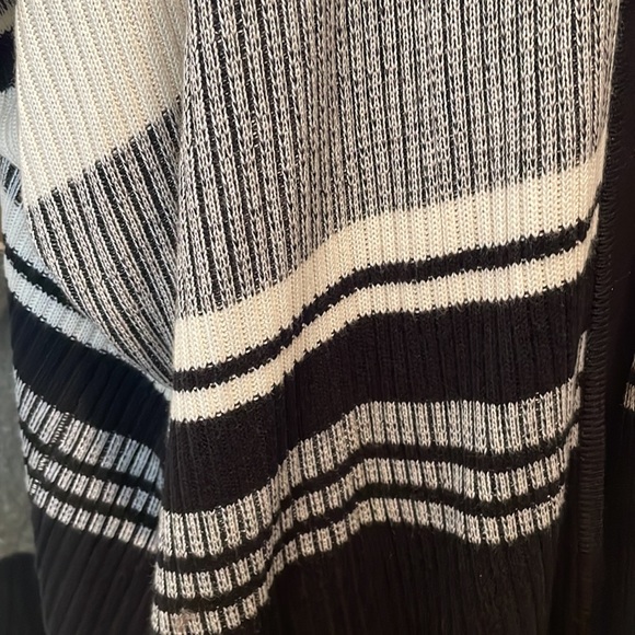 Divided Perfect Black & White Striped Poncho - Picture 7 of 9